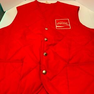 Vintage Coca-Cola: Snap Front Vest Size Medium: Quilted Material USA